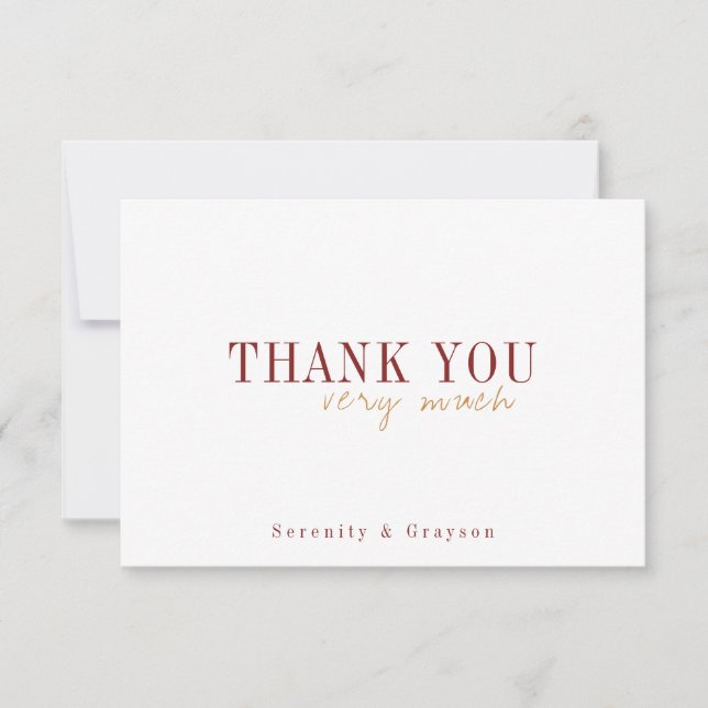 Modern typography fall wedding thank you (Front)
