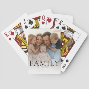 Modern Typography Family Name Keepsake Photo Gift Playing Cards