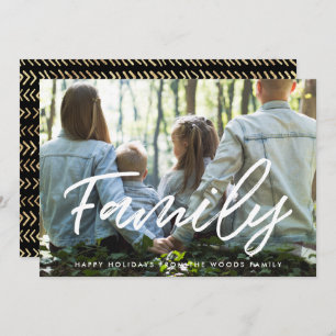Modern Typography Family Photo Christmas Holiday Card
