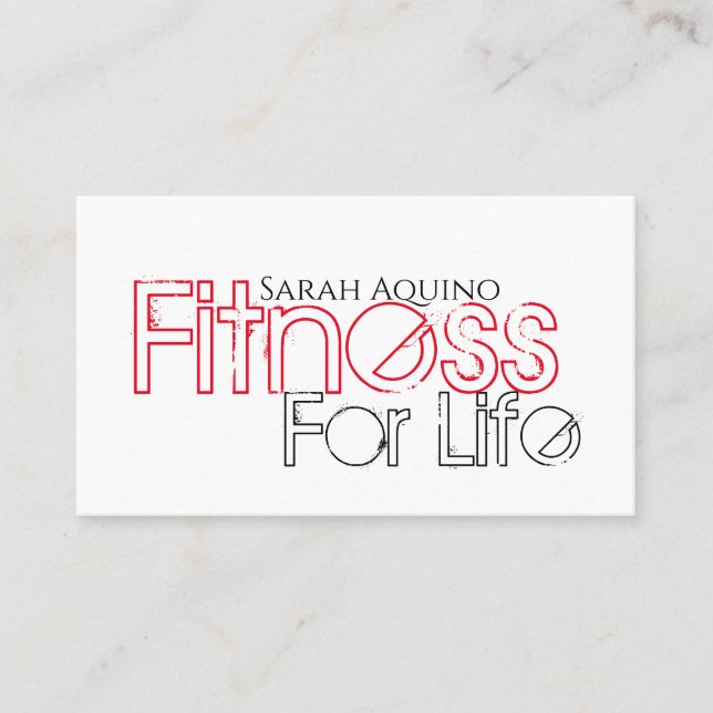Modern Typography Fitness Trainer Business Card (Front)
