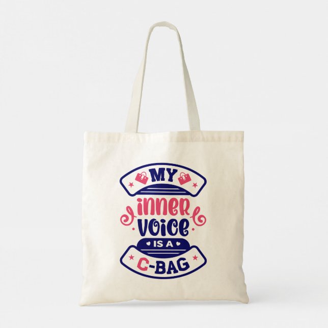 Modern Typography funny Quotes Tote Bag (Back)