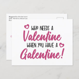 Modern Typography Galentine's Day  Postcard