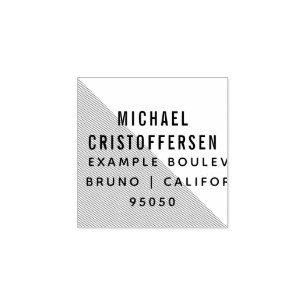 Modern Typography Geometric Return Address Rubber Stamp