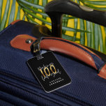 modern typography gold 100th birthday  luggage tag<br><div class="desc">Celebrate your special birthday in style with this monochrome and gold effect Making 100 look good birthday thank you tag. Change the background colour to customise. Part of a collection.</div>