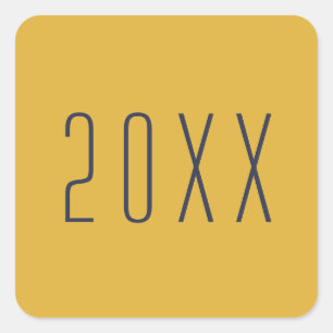 Modern Typography Gold Blue New Year Envelope Seal