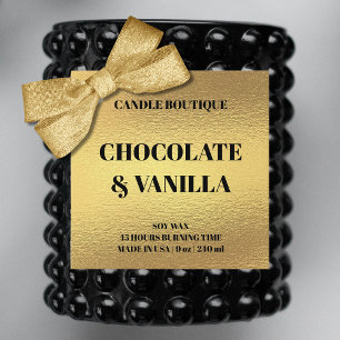 modern typography gold foil candle label tag
