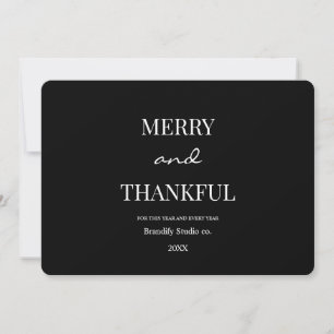 Modern typography gold frame Business Holiday Card