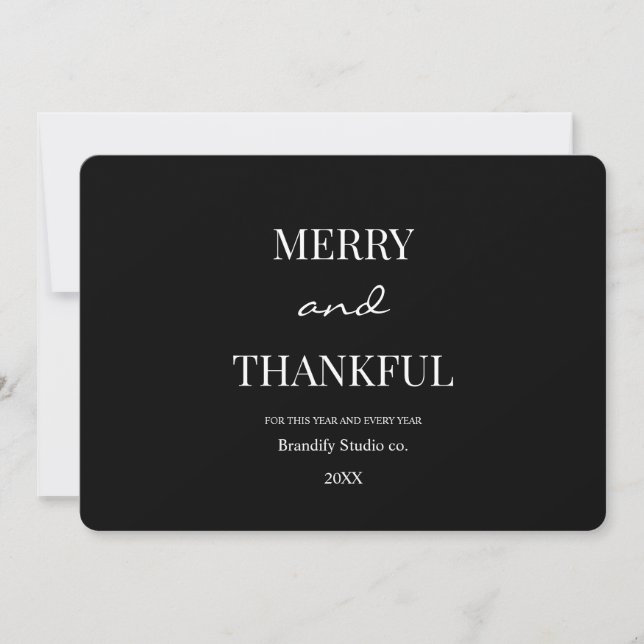 Modern typography gold frame Business Holiday  Card (Front)