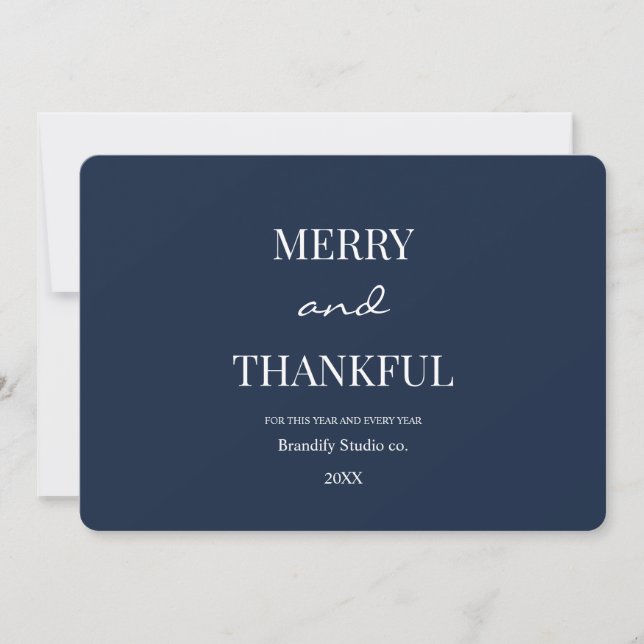 Modern typography gold frame Business Holiday  Card (Front)