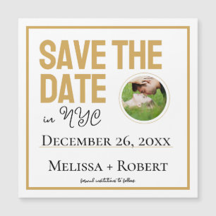 Modern Typography Gold Photo Save The Date