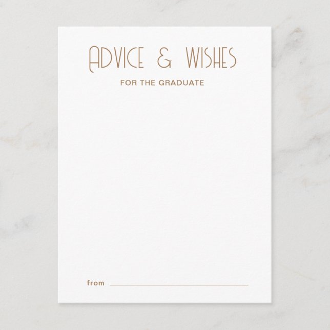Modern Typography Graduate Advice Card (Front)