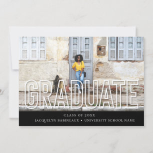 Modern Typography Graduate Photo Announcement