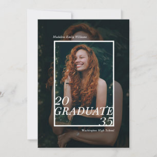 Modern Typography Graduate Photo Graduation Party Invitation