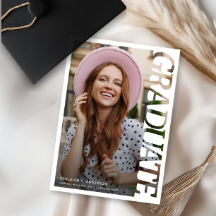 Modern Typography Graduate Photo Graduation Party  Invitation