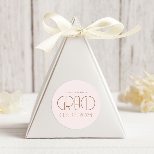 Modern Typography Graduation  Classic Round Sticker (Creator Uploaded)