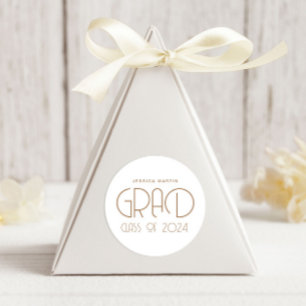 Modern Typography Graduation  Classic Round Sticker