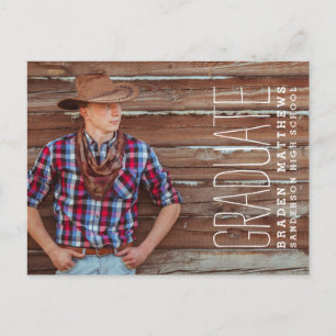 Modern Typography Graduation Party Invitation Postcard