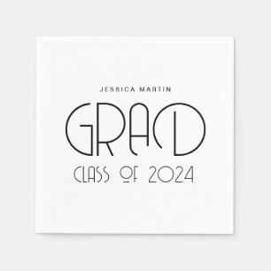 Modern Typography Graduation Party Napkin