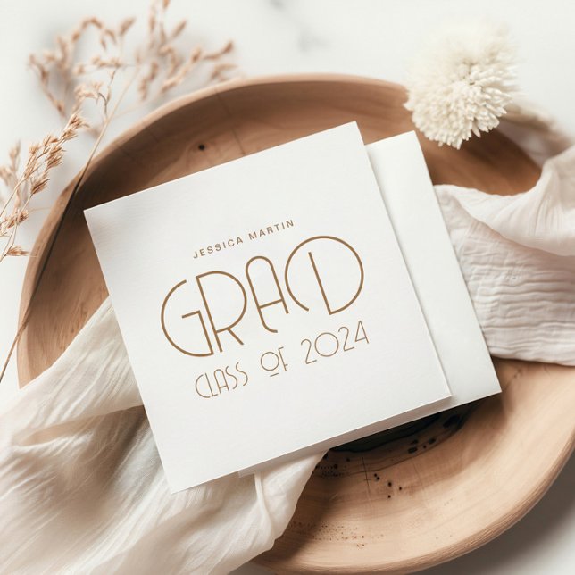 Modern Typography Graduation Party  Napkin (Creator Uploaded)