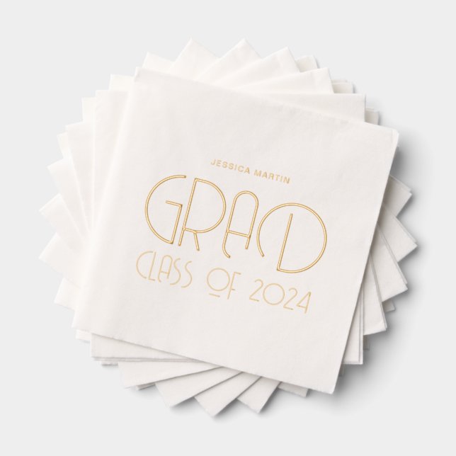 Modern Typography Graduation Party Napkins (Insitu (Stacked))