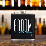 Modern Typography "Groom" Wedding Party Hip Flask<br><div class="desc">Contemporary design typography design that can be personalised with a name for a one of a kind gift.</div>