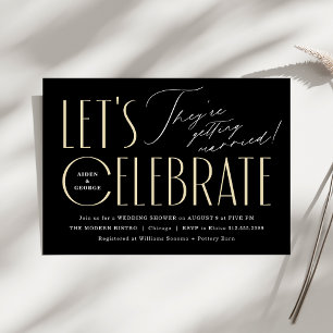 Modern Typography Grooms Wedding Shower Invitation