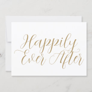 Modern Typography Happily Ever After Wedding Invitation