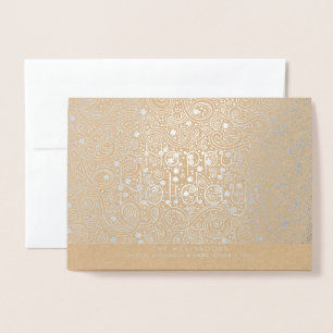 Modern Typography Happy Holidays Foil Card