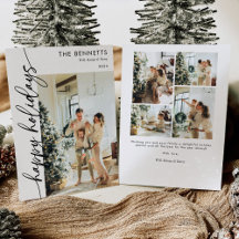 Modern Typography Happy Holidays One Photo