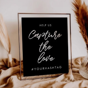 Modern typography Hashtag wedding sign