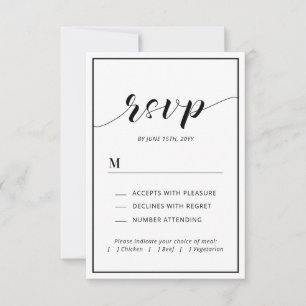 Modern Typography & Heart Wedding RSVP Insert Card
