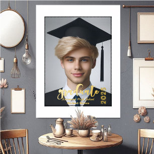 Modern Typography High School Graduate Hat Photo Foil Prints