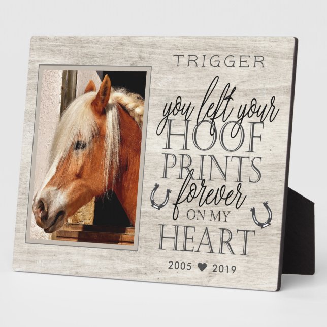 Modern Typography Horse Memorial Plaque (Side)