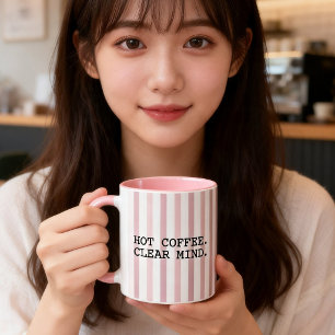 Modern Typography Hot Coffee Humor Mug