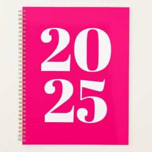 Modern typography hot pink custom year monogram planner