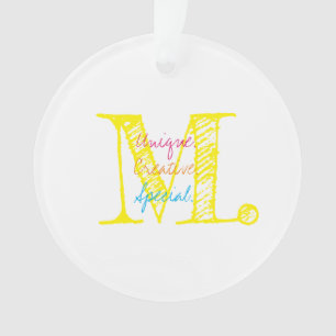 Modern Typography INITIAL Affirmation Words Ornament