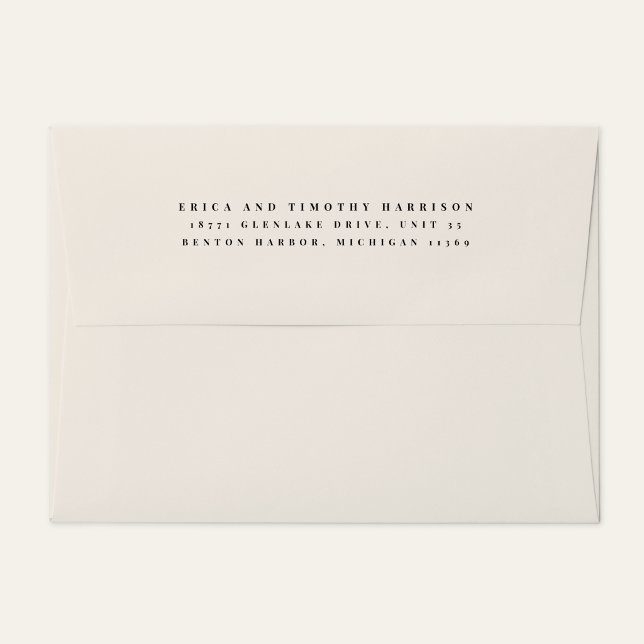 Modern Typography Ivory Return Address Envelope (Creator Uploaded)