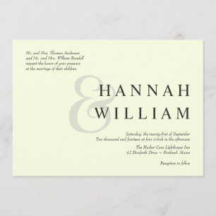 Modern Typography Ivory Wedding Invitations