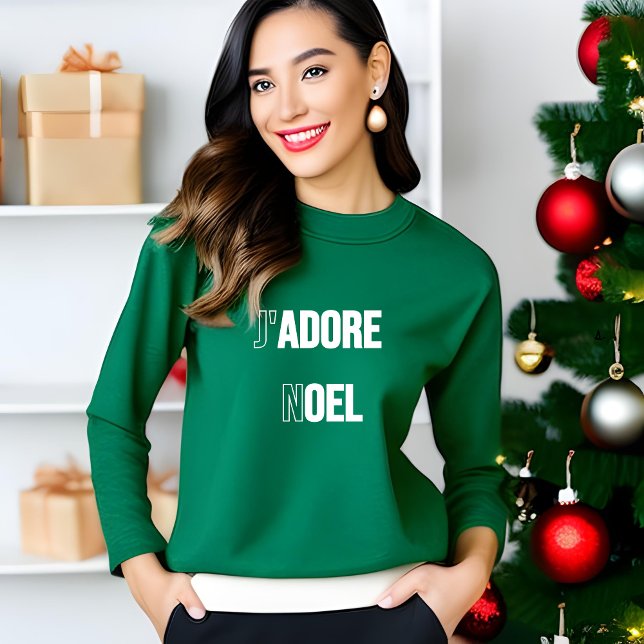 Modern Typography J'adore Noel Love Christmas T-Shirt (Creator Uploaded)