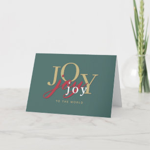 Modern Typography Joy to the World Christmas Holiday Card