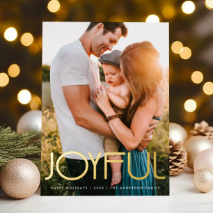 Modern Typography JOYFUL Christmas Gold