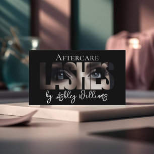 Modern typography "LASHES by" aftercare Business Card
