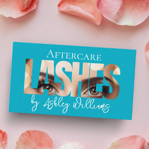 Modern typography "LASHES by" aftercare Business Card