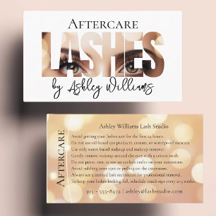 Modern typography "LASHES by" aftercare Business Card