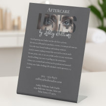 Modern typography "LASHES by" aftercare