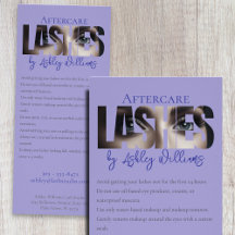 Modern typography "LASHES by" aftercare