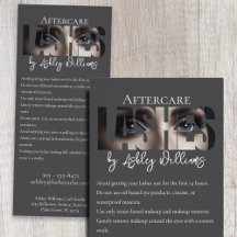 Modern typography "LASHES by" aftercare