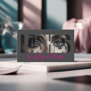 Modern typography "LASHES by" lash artist Business Card