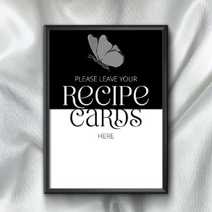 Modern Typography leave your recipe card here Poster