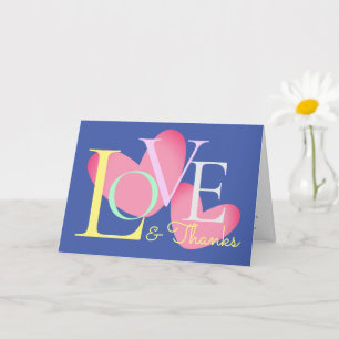 Modern Typography Love And Thanks Text Design Card
